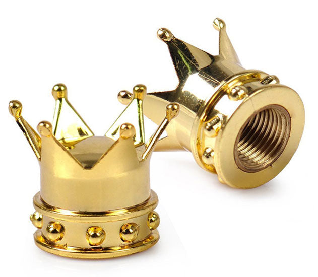 Cust Valve Stem Caps Crown / Gld Fits Tube Or Tubeless Stems Gold Plated Crown MFG#Cwc-Gd