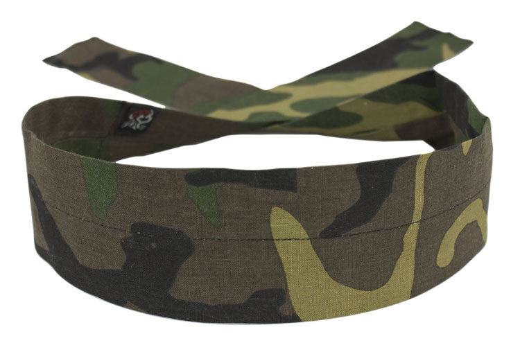Cooldanna Head And Neck Tie 100% Cotton Woodland Camo Zanheadgear D118