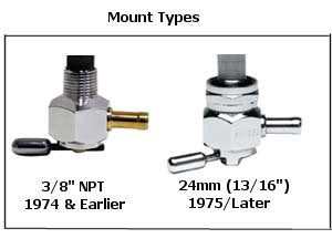 Fuel Valve Pingel Vacuum Type Sportster 95 / 06 & Cus Lh / Rh Mt Downward Outlet Chrome Plated 6391-Chv