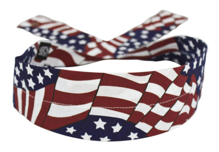 Cooldanna Head And Neck Tie 100% Cotton Wavy American Flg Zanheadgear Dc265