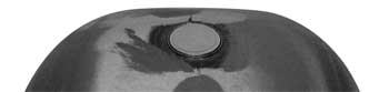 Chopper Gas Tank 24" Tunnel Uw Cus Frm Inc Flush Mount Cap 1 Pc Indented Sides 5.4 Gallon