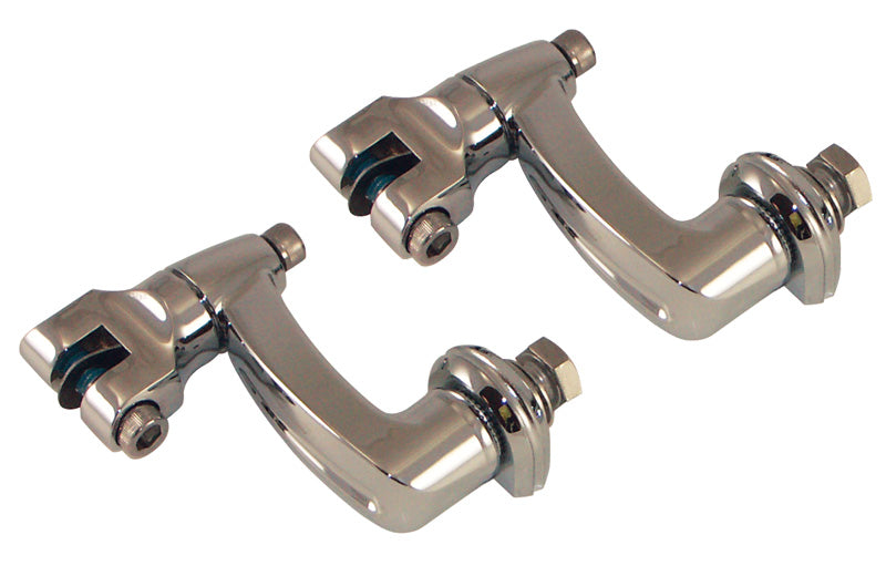 Adjustable Foot Rest Mount Kit Fits 1-1 / 4" Highway Bars Chrome Plated U / W 1 / 2" Wide Male Mt Footrest