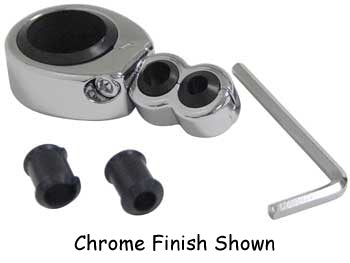 Cable Clamp W / Rubber Sleeves Fits 1.25" / 1.5"Od Frame Or Hb Holds 2 Cables Black 11-0091
