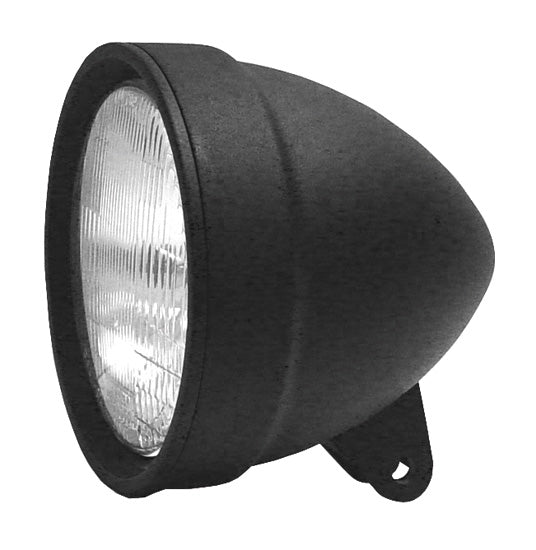 5 3 / 4"Custom Headlight Assembly 12V 6"Long W / Bottom Mount & 60 / 55W Halogen Bulb Black Powder Coat