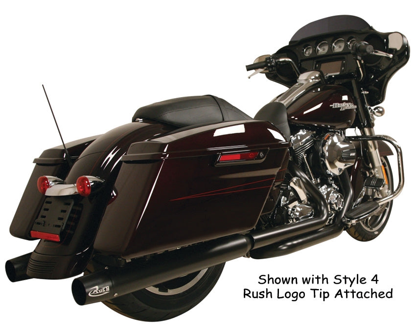 Mufflers Rush Touring Series Fits Touring 1995-2009 Black 2.25"Baffle 3.5"Od Use W / Tip