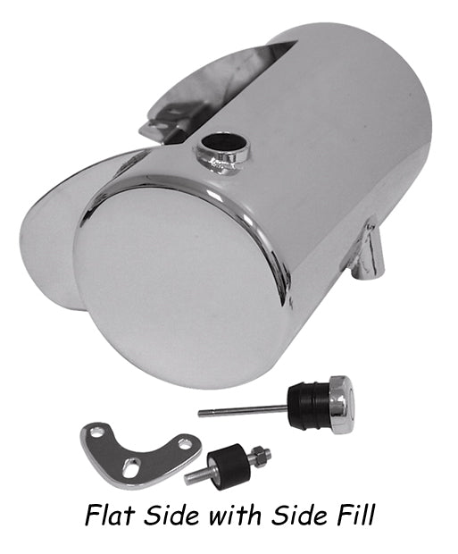 Oil Tank Custom Round 3.5 Qts Hardbody Softail Rigid & Custom Frames Side Fill W / Bty Box Cp