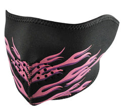 Neoprene 1 / 2 Face Mask Pink Flames Zanheadgear Wnfm054H