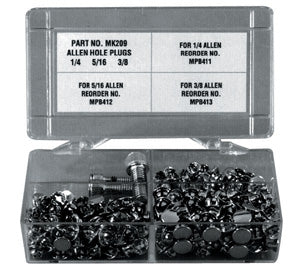 Plugs Allen Head Screw Kit For 1 / 4" 5 / 16" & 3 / 8" Socket Hole 300 Pcs W / Case