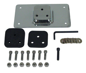 Lic Mt W / Backing Plate Chrome Big Twin Sportster W / 3 Hole Mt Pattern Low Profile Uw / 4"X7"License Plate