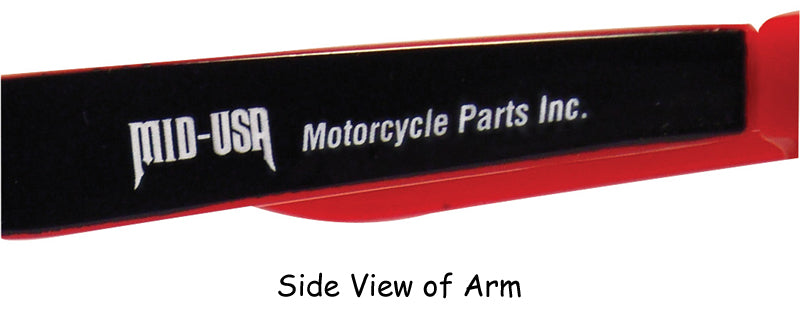 Mid-Usa Logo Sunglasses Risky Business Style Two-Toned Red / Black W / Gradient Black Lens