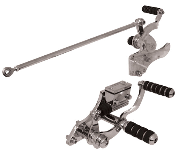 Steel Forward Controls Chrome FL FX 36 / 84 Softail 84 / 99 With M / Cylinder & Pegs +2" Extd