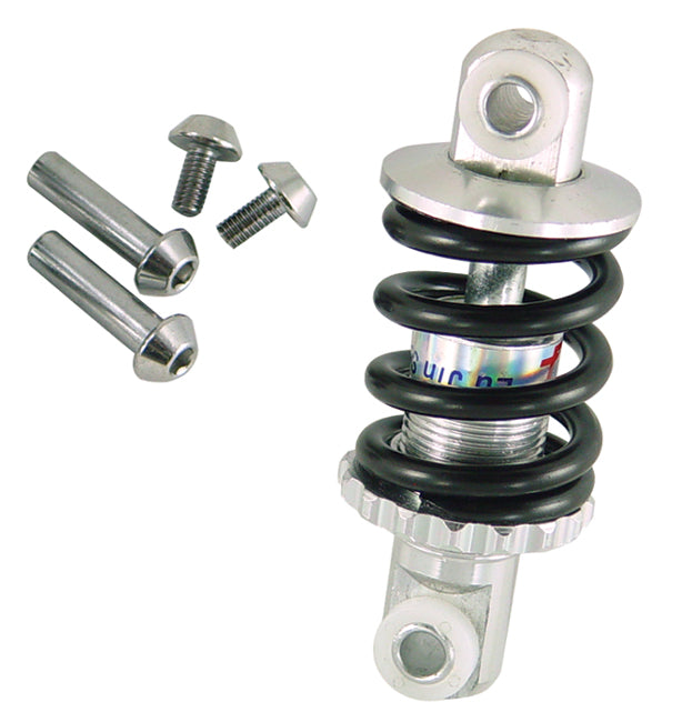 Mini Shock For Solo Seats 4" Black Spring Billet Aluminum Body 300 Lbs / Inch Spring Rate