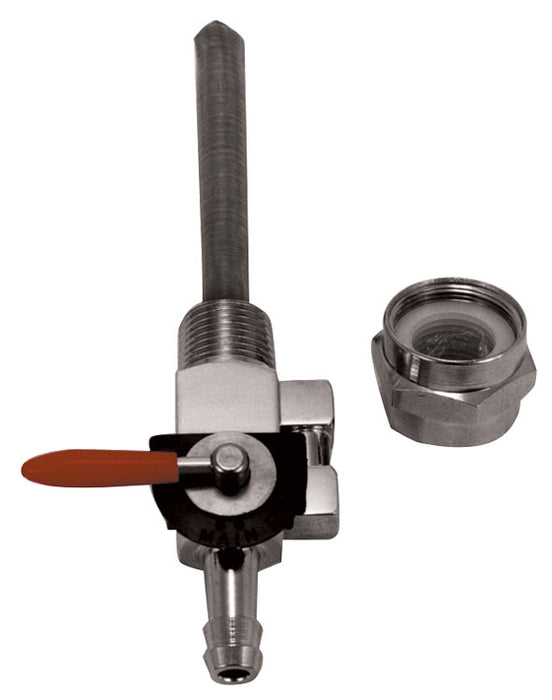 Fuel Valve High Flow Straight- Spigot 5 / 16" Line 1966 / 2006 Chrome Plated Includes 22Mm Nut