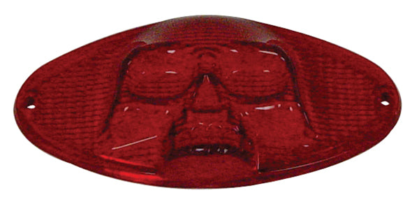 Skull Cateye Taillight Red / Red Skull Cat Eye Taillight With 4-1 / 2" Mt Holes White Bulb / Led