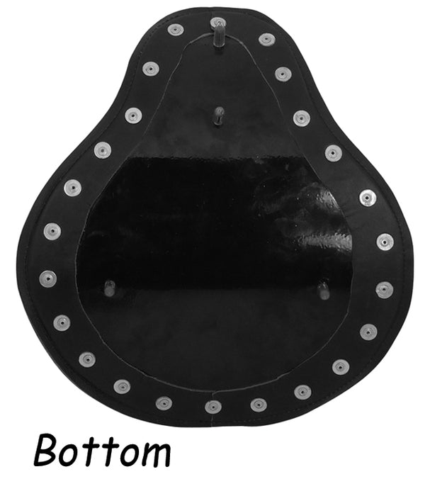 High End Leather Seat Black Custom Solo Use 15" X 12.5"