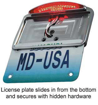 Taillight / Lic Mt Side Axle Lh Softail 86 / 99 Uw 3 / 4" Or 1"Od Axle Horizontal Mt Led Lights Cp
