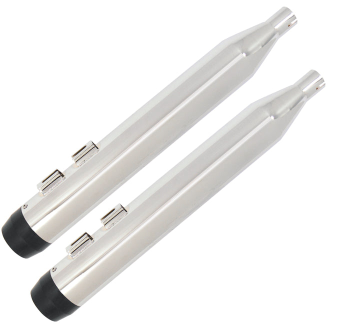 3.5" Slip-On Muffler Set Dresser Models 1995 / 2015 Chrome W / Black Tapered Tips