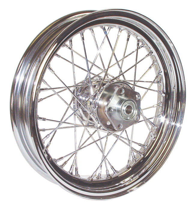 V-Factor 40 Spoke Wheel 16 X 3.00 Big Twin 73 / 84 Dual Flange 7 / 16 Chrome Hub & Rim