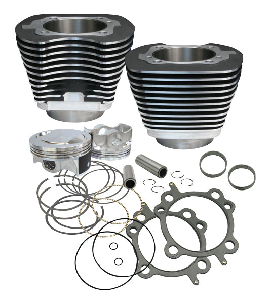 Big Bore Kit S&S 106" Kit Fits 2007-2017 Twin Cam Black Powdercoat 910-0206