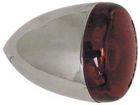 Turn Signal Bullet Style Front Custom Use Dual Filament Red Lens Chrome Plated