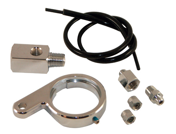Chrome Plated Oil Pressure Brckt Tc Includes Line And Fittings U Choose Guage 1.5" Dia.