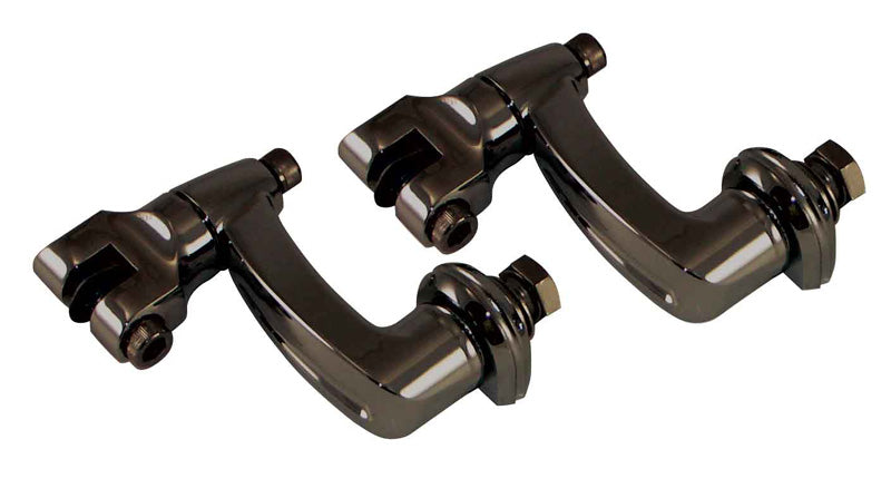Adjustable Footrest Mount Black Fits 1-1 / 4" Highway Bars