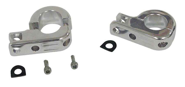 Hyw Bar Ft Mnt Billet Chrome Plated Fits 1-1 / 4"Bars Billet Aluminum