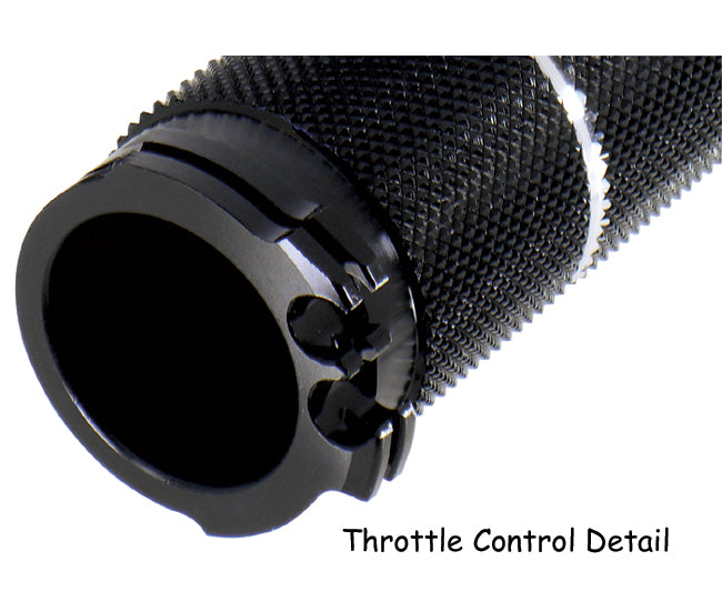 Billet Aluminum Hand Grips All Models W / Exterior Cables Black Anodized