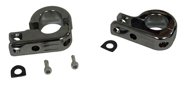 Hwy Bar Ft Mnt Billet Black Fits 1-1 / 4" Bars Billet Aluminum