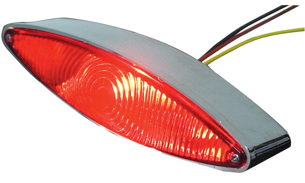Taillight Custom Small Cateye 12V Bulb Type Flat Back 2" Mounting Centers Abs Plastic Housing Cp