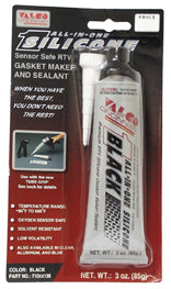 Sealant Black Premium Grade Rtv Silicone High Temp 3 Ounce Tube & Nozzle