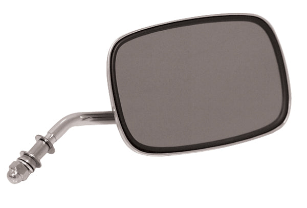 Rectangular Mirror Right Side All OE Mounts Chrome Steel 5" Stem Flat Tinted