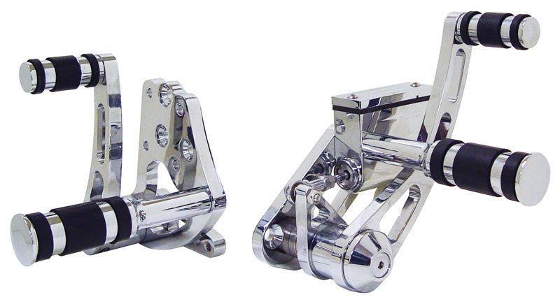 Foot Control Kit 3 / 4 Bore Big Twin 4 Spd Models & Softail 86 / 99 Chrome Billet Aluminum