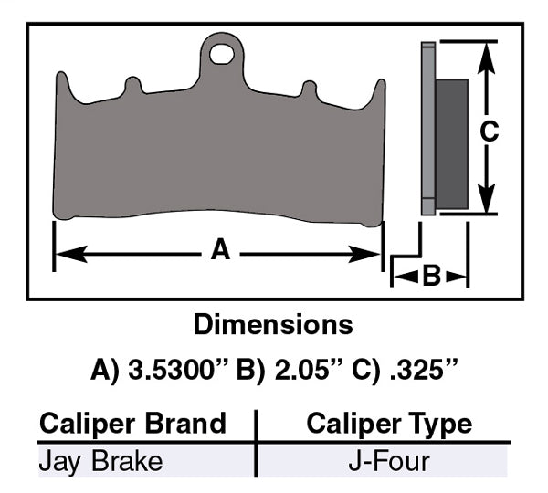 Brake Pads For Custom Caliper Fits Jaybrake J-Four Caliper Copper Sintered Material