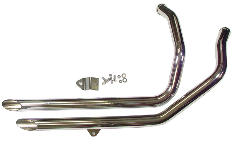 Ex.D.Pipe Chrome Slash Cut Evo Sportster 1986 / 2003 40" Long 1-3 / 4" Od