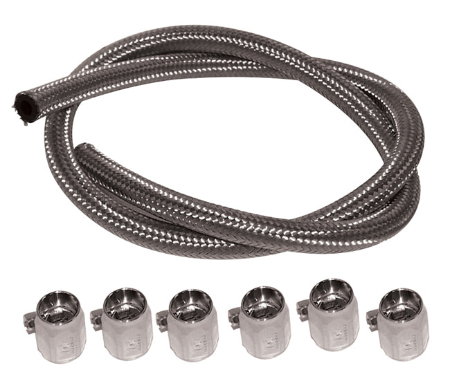 Fuel Line Kit Custom Use Bss 5 / 16" I.D. 2 Ft Lg Cut To Fit Inc 6 Hose End Clp Mfg.83216K