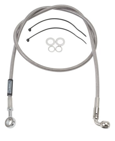 Brake Hose Assembly Pro-Swivel 52" Clear Coat Inc 90 Degree 3 / 8" Id Banjo & 90 Degree Ends R08984