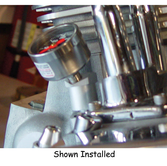 Oil Pressure Gauge Fitting Big Twin Evo 84 / L Use W / O Sending Unit Anodized Silver .2038