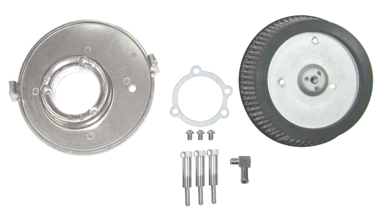 Hi-Flow Air Filter Kit Big Twin 93 / L*(Except EFI)Uw 8"OE Cover Aftermarket Support Bracket