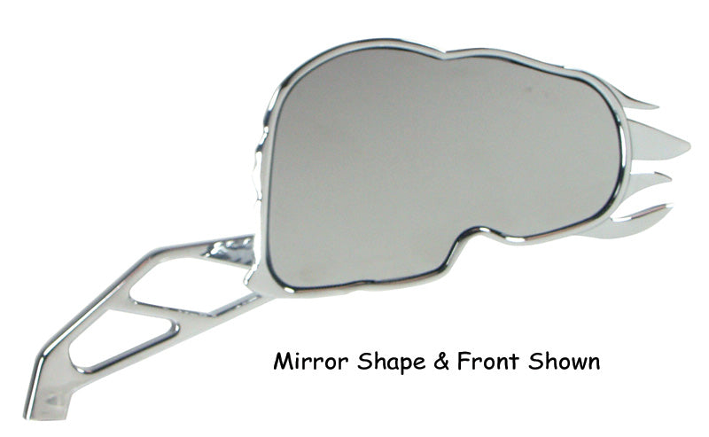 Skull Mirrors W / Flames Black