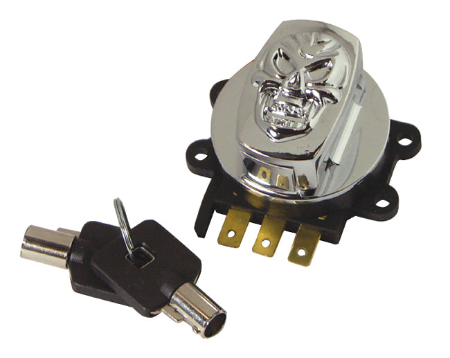 Ignition Switch Fatbob Skull Softail 96 / 10 Rk 96 / 13 Fxdwg 93 / 11 With Round Key