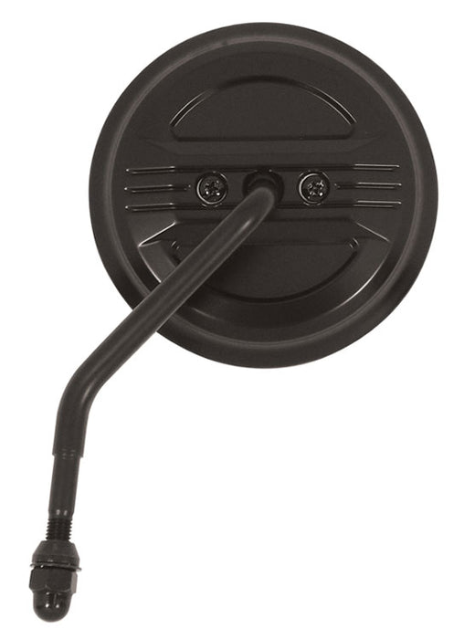 Three Line Mirror Black Steel 4" Stem Round 4" Head Right And Left Sides Included
