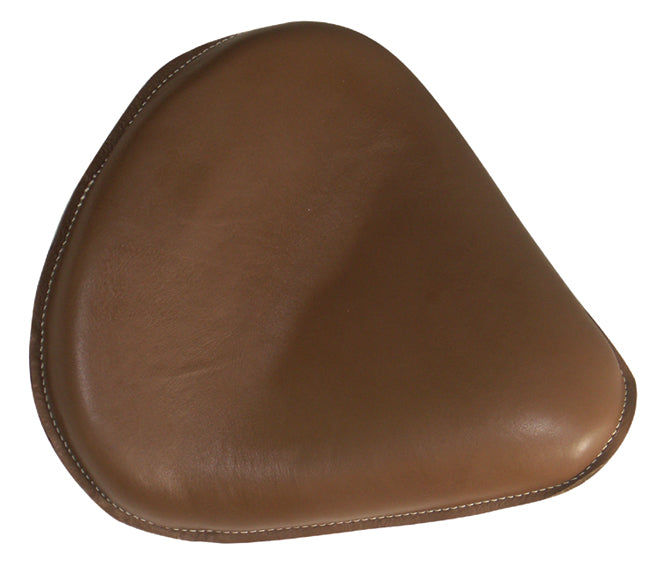 Leather Solo Seat Brown 15"Long X 13" Wide Custom Use Steel Base Plate