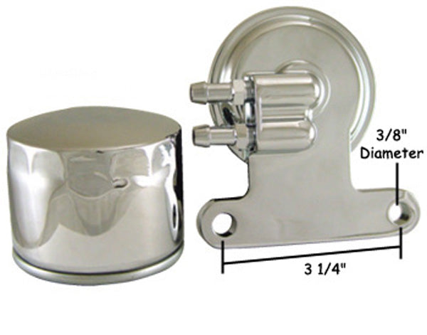 Oil Filter Adapter Kit Custom Applications Chrome Includes Filter