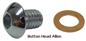 Front Fork Part Drain Screw Chrome Plated Big Twin L77 / Later W / 41Mm Forks Allen Head Colony .9758-2