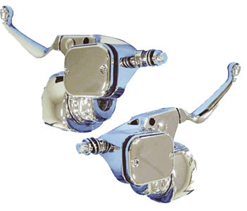 Hb Controls W / Switch Housings Softail & Dyna 07 / 10 W / Cable Clutch 9 / 16"Bore Mc Chrome Plated