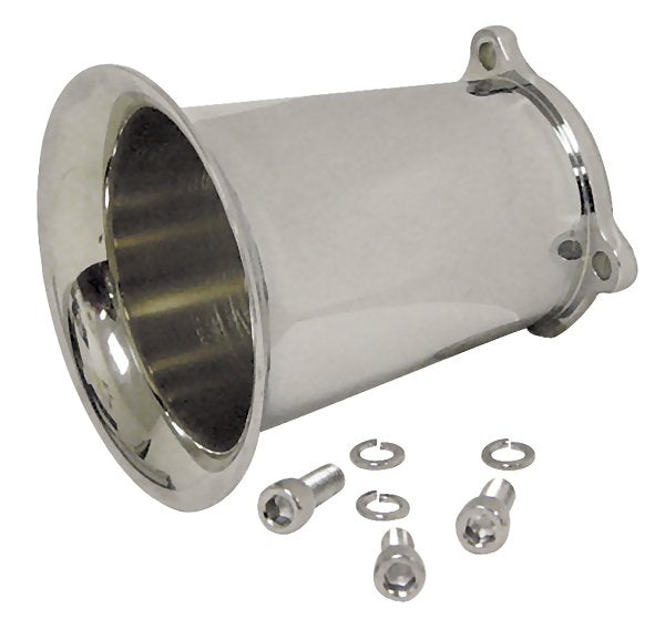 Carburetor Velocity Stack Uw / S&S "E" Or "G" Carburetor 4" Long Billet Alum Chrome Plated W / Hrdw