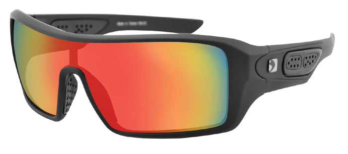 Peragon Sunglasses Anti-Fog Black Frame Red Mirror Lens Bobster Eyeware Epar001
