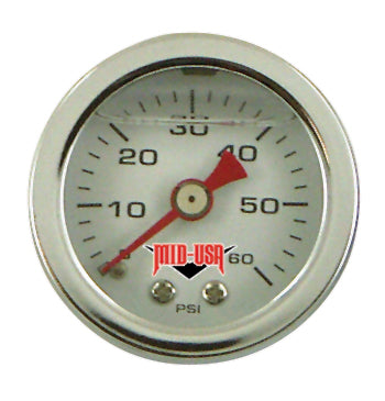 Oil Pressure Gauge 0-60 Psi White Face 1-1 / 2"Diameter Cw00060