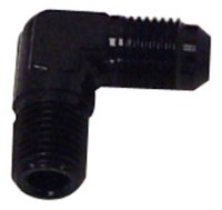 Oil Hose Adapter Fitting 1 / 8" Npt Vw -6 Hose End 90 Degree Black Anodized MFG#R60833B